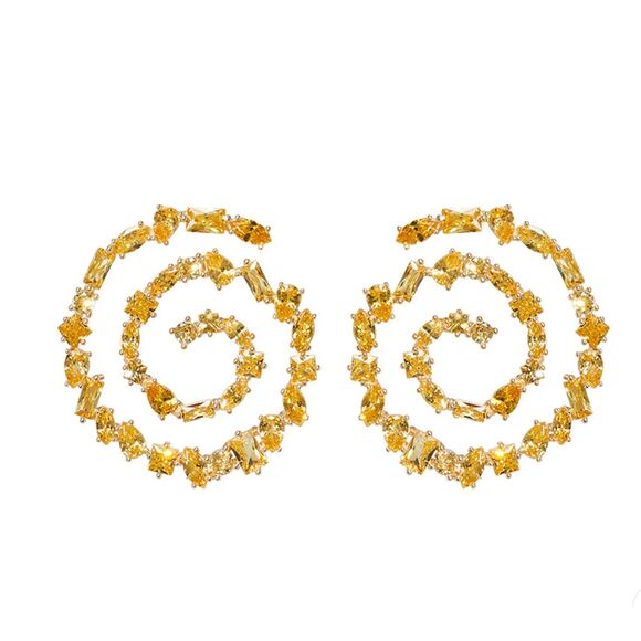 Nickho Rey Heidi Champagne Canary Yellow Gold Crystal Earrings 14K Gold Vermeil - Picture 2 of 11